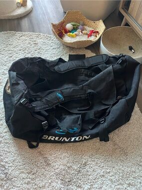 Black Duffel Bag with Blue Accents